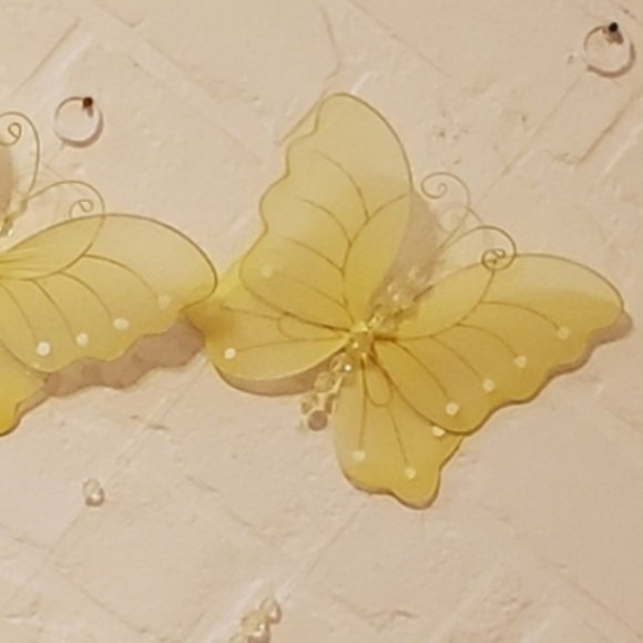 Yellow Beaded Wire Butterfly Hanging Mobiles - Picture 11 of 13